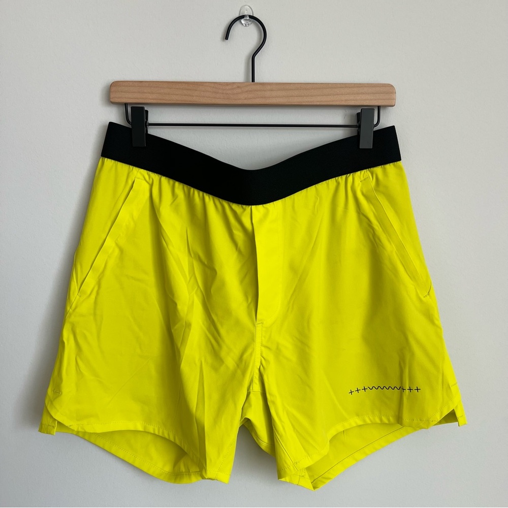 Ten Thousand The Interval Shorts Neon Yellow Green 5” Inseam Size Large